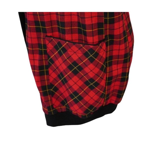 Red Black Plaid, Oversized Cardigan, Lightweight Over Shirt, Womens Size Medium, - Picture 7 of 10